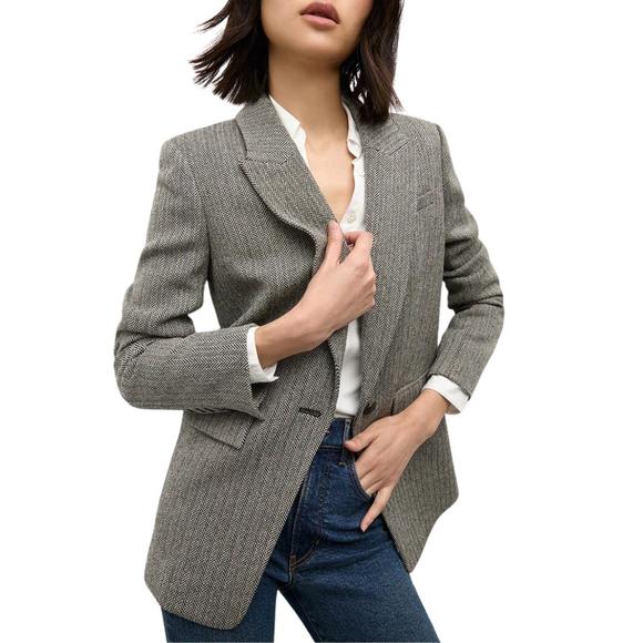 NEW VERONICA BEARD vega wool dickey jacket in black/white